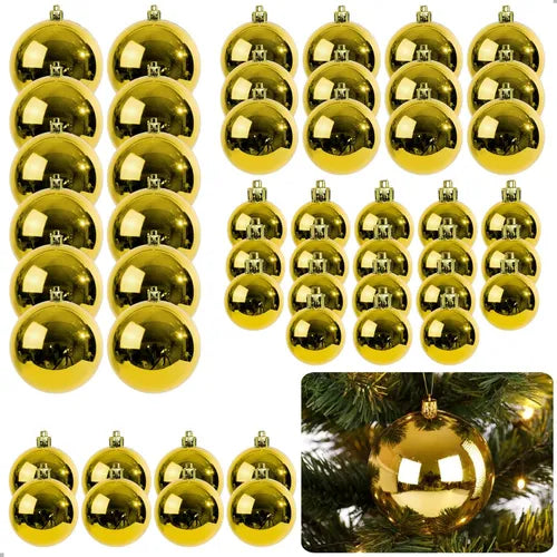 Kit 50 Bolas de Natal Ity Home Decorativas Brilhantes Variadas para Árvore