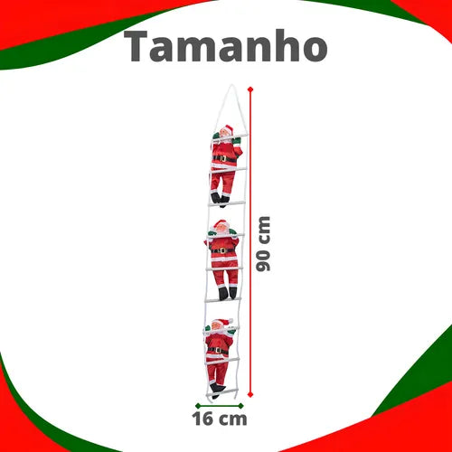 Kit 3 Papais Noéis Escaladores Decorativos Enfeite Natalino Escada Mágica Casa