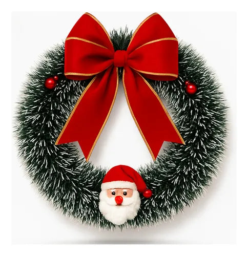 Guirlanda Natalina Luxuosa 35cm: Enfeite de Porta Premium para um Natal Mágico