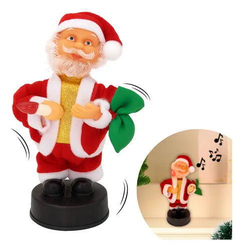 Papai Noel Musical Dançante 20cm: Decoração Festiva com Luz e Movimento