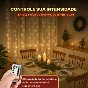 Cortina de LED 3x3 Metros: Iluminação Mágica para Festas, Casamentos e Natal