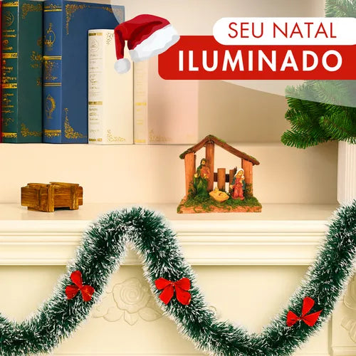 Presépio Natalino Completo Sagrada Família 3 Peças Resina Decoração Festas