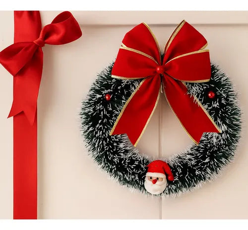 Guirlanda Natalina Luxuosa 35cm: Enfeite de Porta Premium para um Natal Mágico