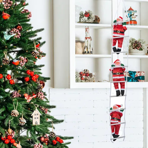 Kit 3 Papais Noéis Escaladores Decorativos Enfeite Natalino Escada Mágica Casa