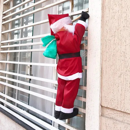 Papai Noel Escalador 90cm Grande Decoração Natalina para Varanda e Janela